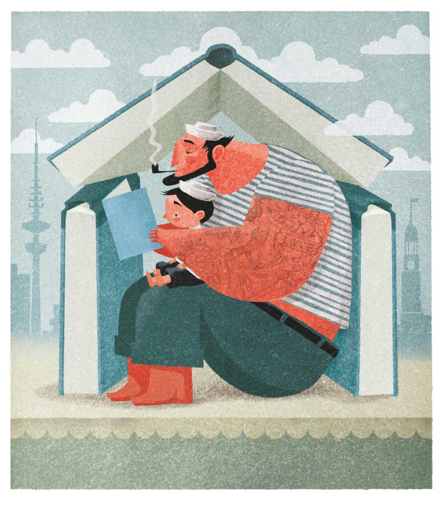 Das Hamburger Kinderbuchhaus, Illustration von Tobias Krejtschi