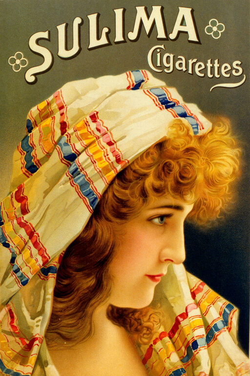 Werbeplakat der Zigarettenfabrik Sulima, ca. 1910, Werbemittelarchiv Reemtsma